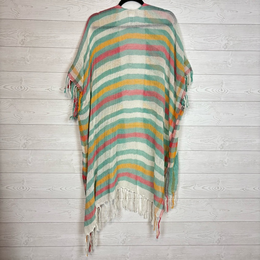 Free People Tan Lines Woven Kimono Stripes Coverup One Size - Picture 6 of 13